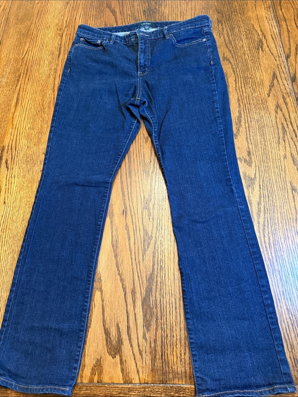 Lauren Ralph Lauren Dark Wash Straight Leg Jeans Women’s Size 14 Stretch Denim